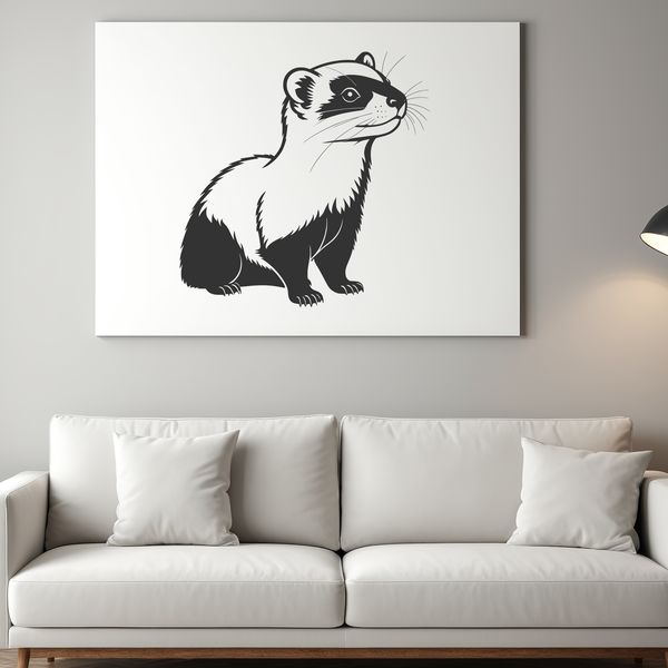 Free Cut File - Ferret Outline Ferret silhouette in vector format for cutting machine and laser engraving.