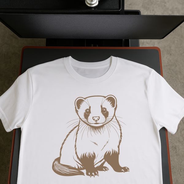 Cute Cartoon Ferret SVG Icon A small, furry animal with a long body and pointed snout, representing a domestic pet.