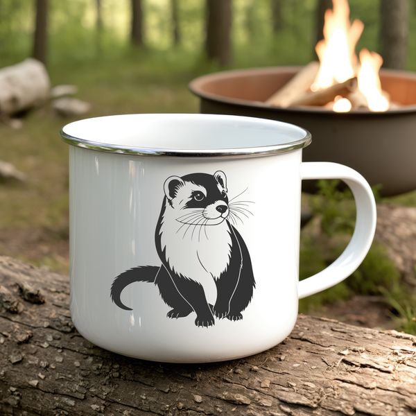 Whimsical Vector Ferret Illustration Ferret vector silhouette for Cricut cutting machine or laser cutter projects.
