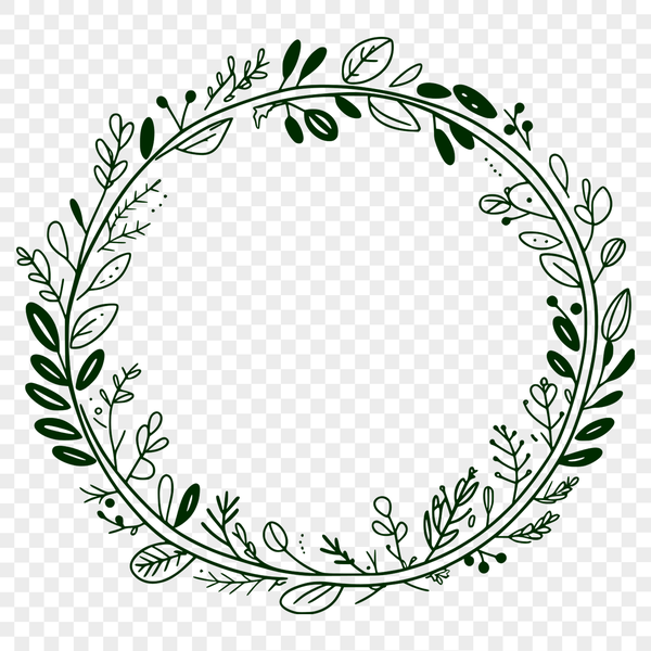 Vector Wreath Template for Illustrator A floral wreath design suitable for vector editing in Illustrator or Procreate.