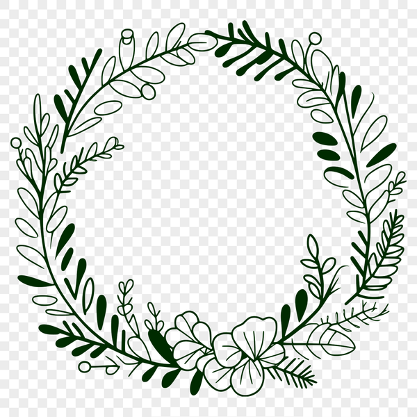 Decorative SVG Wreath Design Download A decorative SVG wreath template suitable for various crafting tools and software.