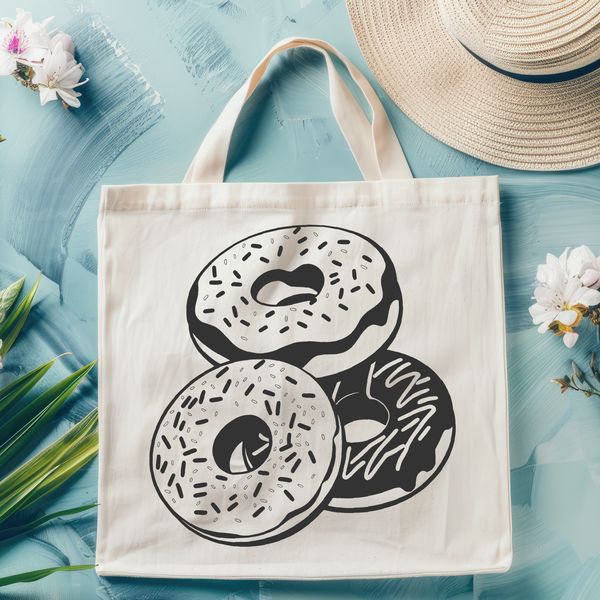 A stylized illustration of a classic donut, suitable for commercial or personal use in designs.