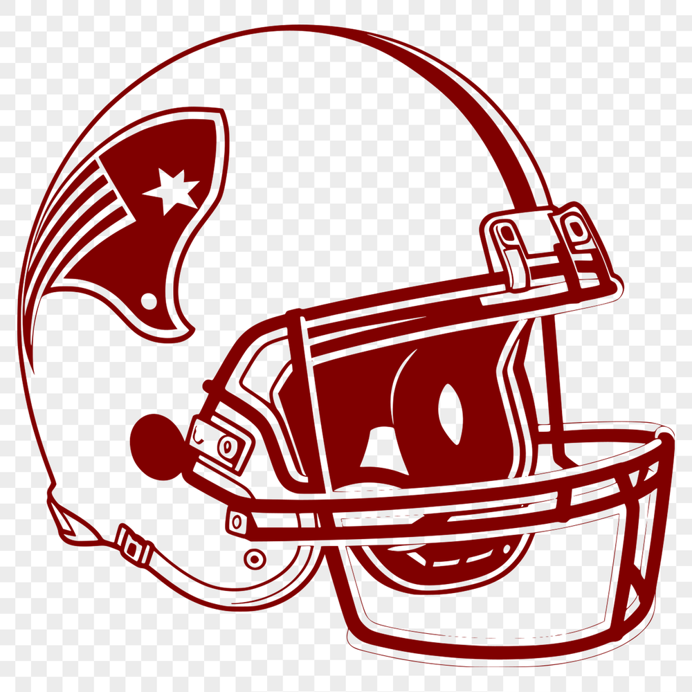 An illustration of a football player's helmet with the gridiron pattern, suitable for sports-themed designs.