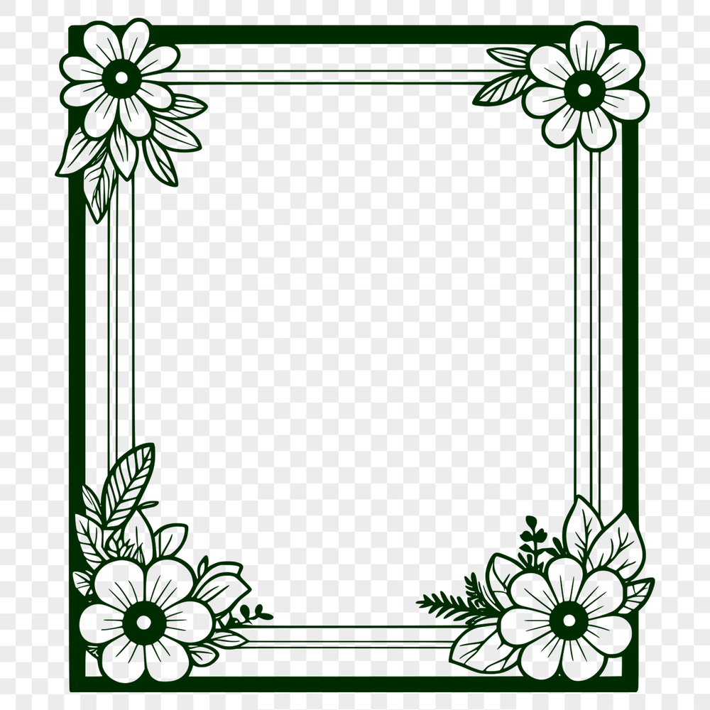 Decorative Frame Vector Illustration A digital vector illustration of a decorative frame with floral details.