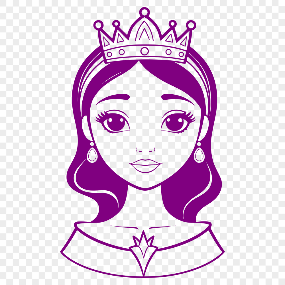 Beautiful Female Character SVG Icon A princess illustration with elegant attire, suitable for various digital designs.
