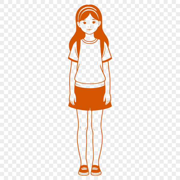 Casual Girl SVG Design An SVG illustration of a young girl in casual attire.