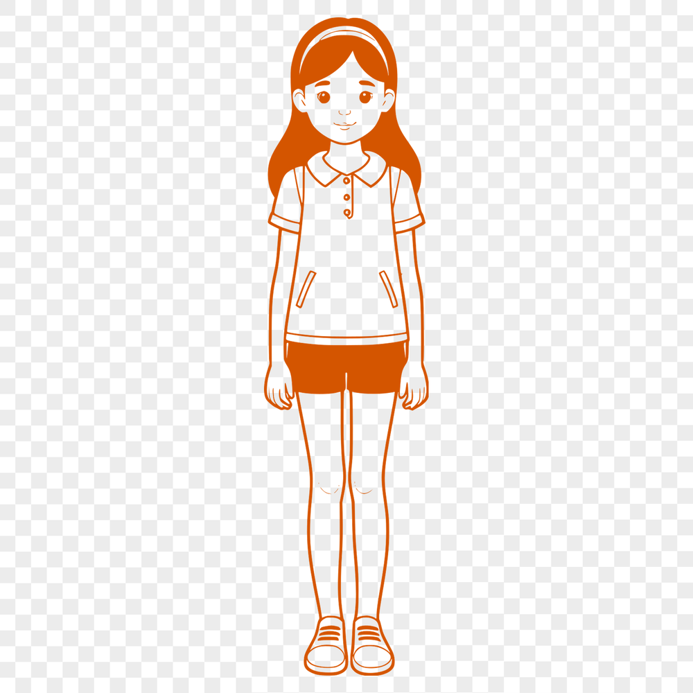Beautiful Girl SVG Template for Cricut and Laser Cutters A vector illustration of a young girl, suitable for digital cutting machines like Cricut and laser cutters.