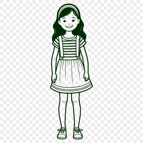A young girl in a casual outfit, suitable for various creative projects.
