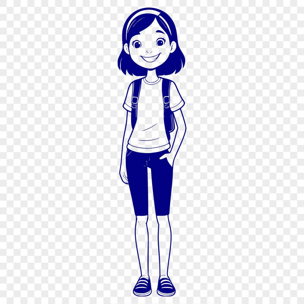 Beautiful Young Girl Vector Graphics A young girl figure created as a vector graphic in SVG format.