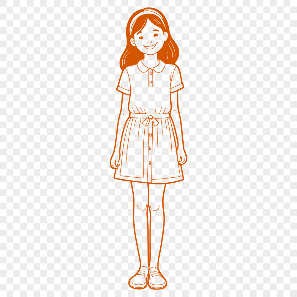 Free Digital Girl Graphics for Design Illustrative representation of a young girl in vector format, suitable for digital design applications.