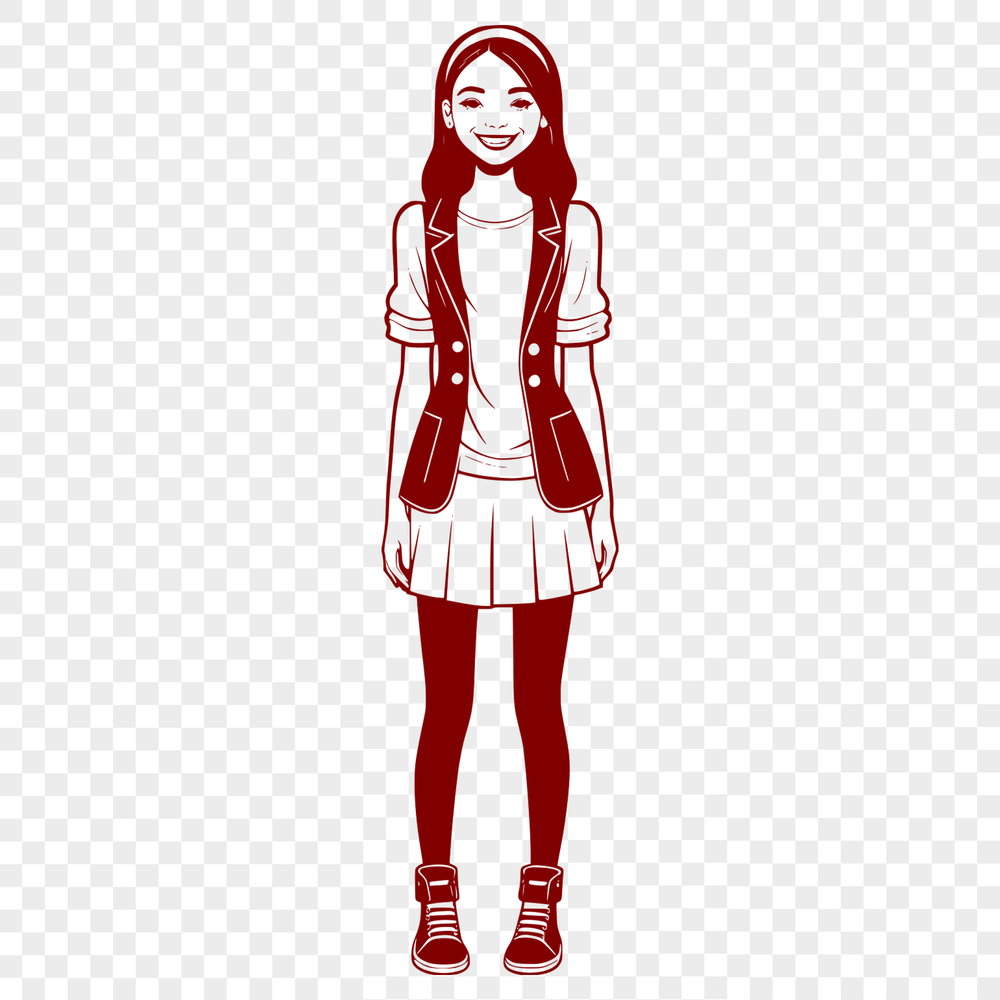Vibrant Girl Illustration in Vector Format Young girl illustration created as vector art for various digital designs.