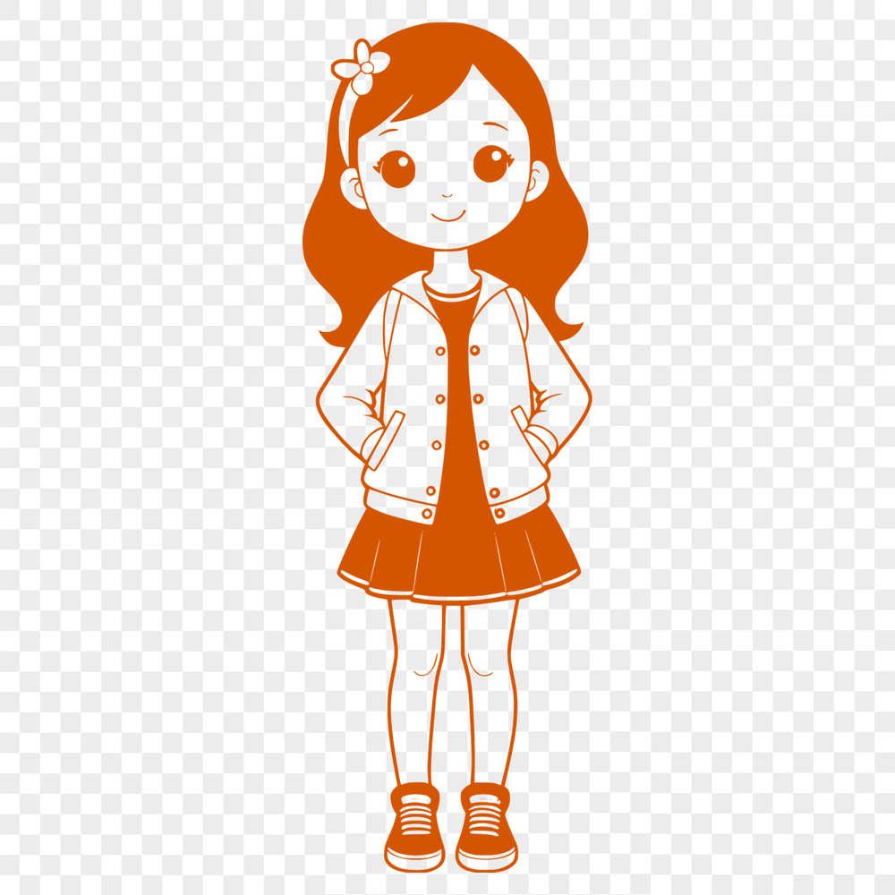 Simple Girl SVG Icon SVG icon of a young girl with simple design elements.