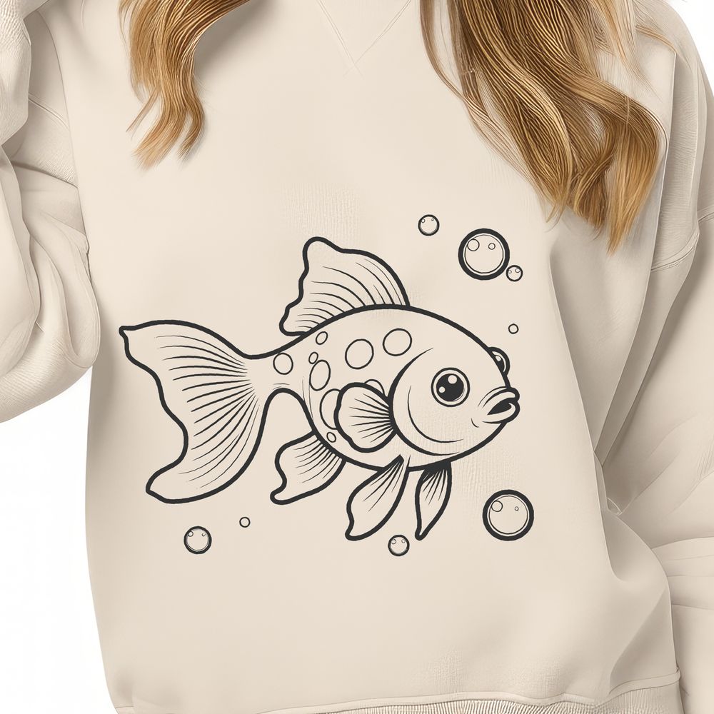 Simple Goldfish Design A simple line drawing of a goldfish in various poses.