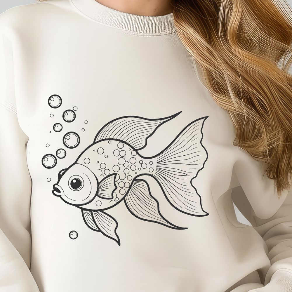 Vibrant Goldfish Illustration A colorful goldfish illustration suitable for various uses including clip art and vector design.
