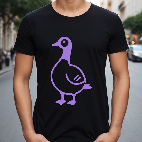 A vector illustration of a single goose in silhouette.