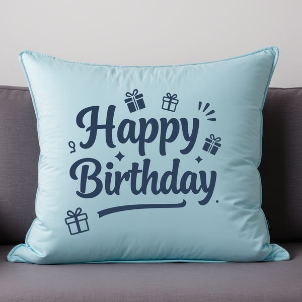 A simple vector illustration of happy birthday text in bold letters.
