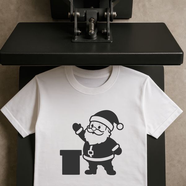 A vector illustration of a jolly Santa Claus in a festive holiday outfit.