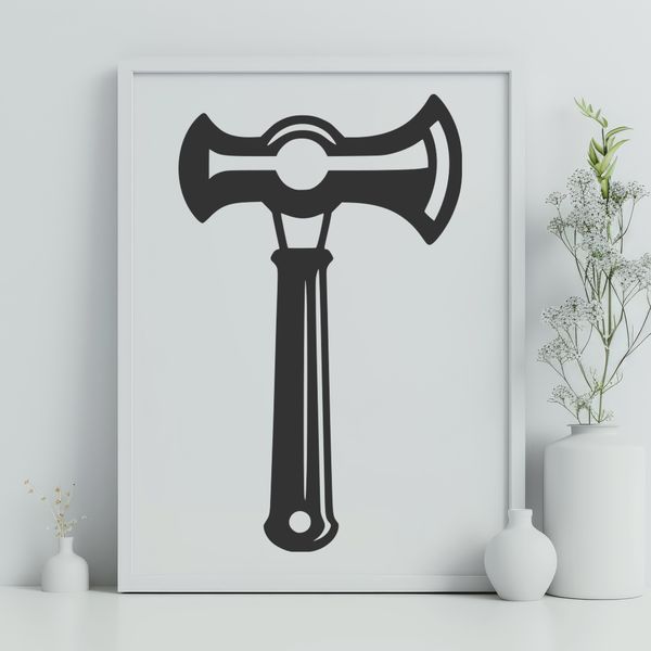 Simple Hammer Clip Art A simple illustration of a hammer, suitable for clip art and vector design projects.