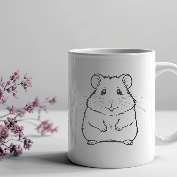 SVG Vector Art Cute Rodent Design A digital illustration of a hamster, suitable for use in vector design and cutting machine projects.