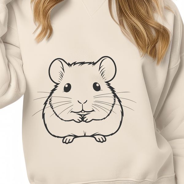 Whimsical Hamster Cartoon A cartoon-style illustration of a small furry hamster with a cute expression.