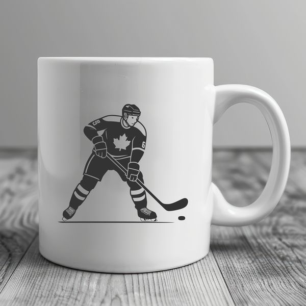 Detailed Hockey Player Illustration A detailed illustration of a hockey player in motion, suitable for use as clip art or vector design.