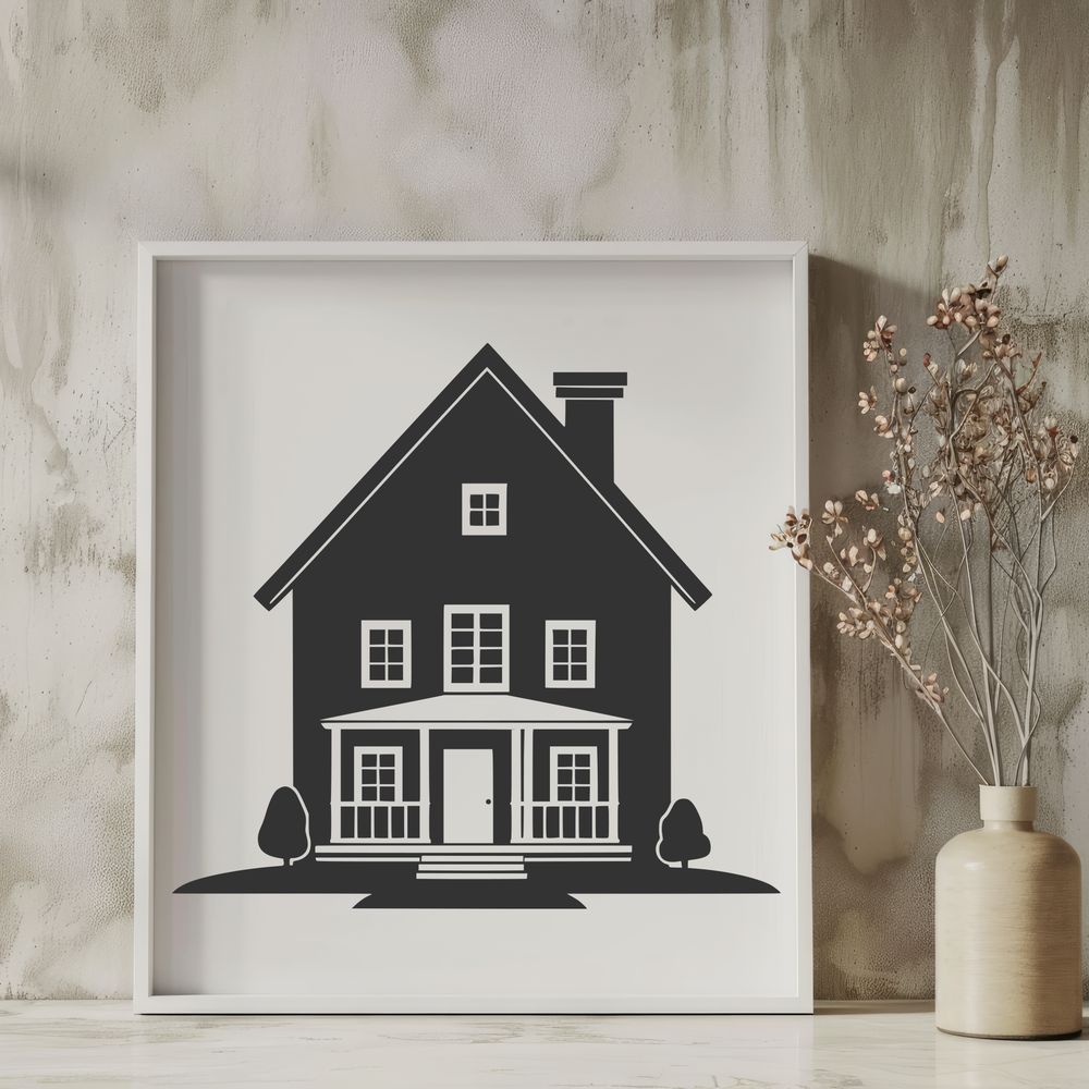 Minimalist House Illustration Vector Graphic A minimalist house illustration designed as a vector graphic.