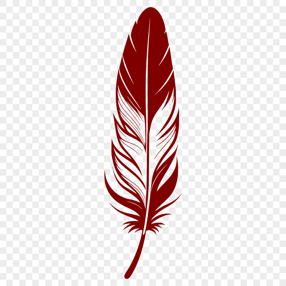 Free Vector Illustration of a Feather A detailed illustration of a feather in vector format, suitable for various graphic design applications.