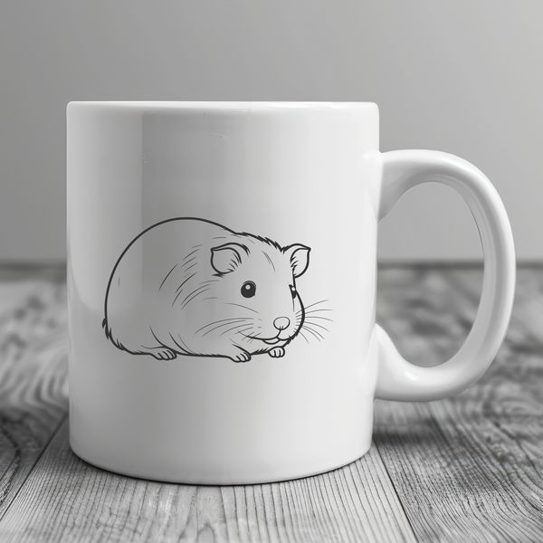 Cute Hamster Graphic Vector Art A digital illustration of a hamster, suitable for vector art projects.