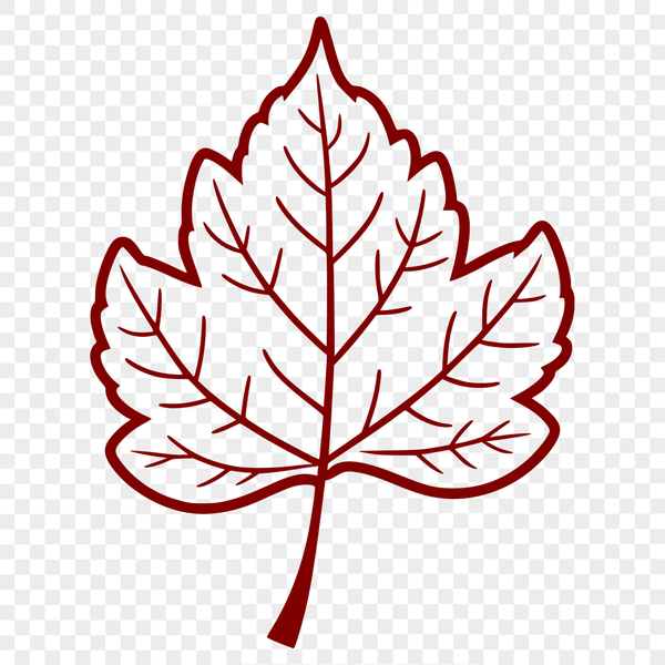 High-quality Vector Leaf Illustration A high-quality vector illustration of a single leaf in various formats including SVG, PDF, and DXF.