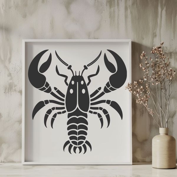 Lobster Vector Illustration A vector illustration of a lobster with a distinctive shell and claws.