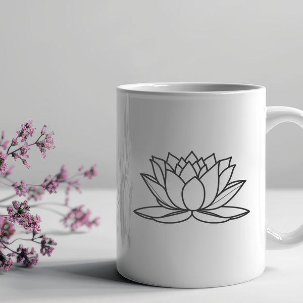 Free Stylized Lotus Flower Illustration A stylized illustration of a lotus flower, suitable for various design applications.