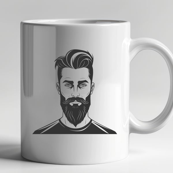 Male Portrait in Elegant Vector Design Image of a bearded man in a vector format.