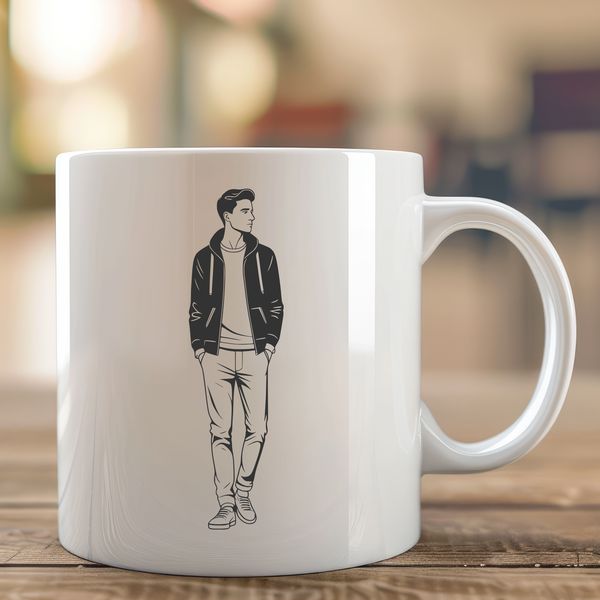 Beautiful Man Design in Vector Style A graphic representation of a man in SVG design style.
