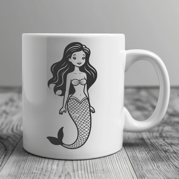 Mythical Underwater Siren SVG Mythical mermaid sea creature illustrated in vector format.