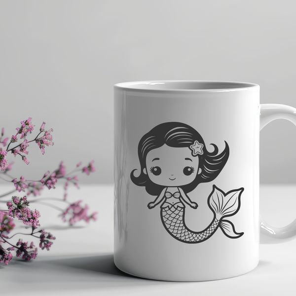 Myths Come Alive with This Mermaid Illustration A digital illustration of a mythical underwater creature with human upper body and fish lower body.