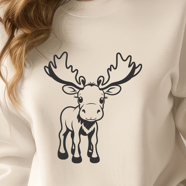 Beautiful North American Wildlife Silhouette A large, brown antlered wild animal native to North America.