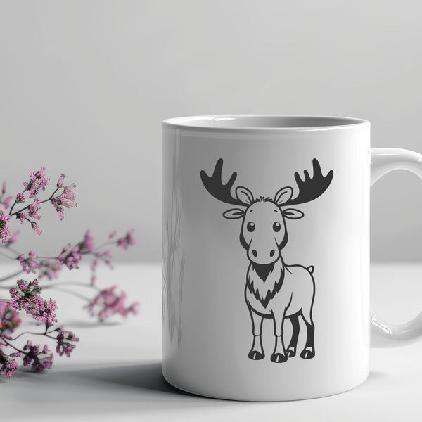 Majestic Wildlife Illustration A detailed illustration of a large antlered wild animal, suitable for vector art designs.
