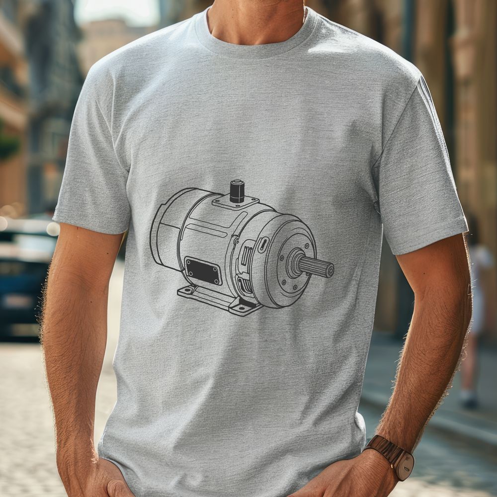 Beautiful Electric Motor Illustration A detailed illustration of an electric motor with multiple components and internal mechanisms.