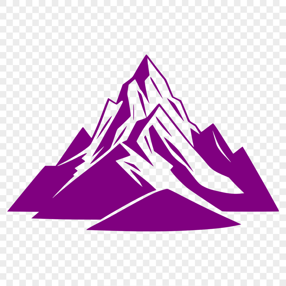 An SVG graphic representation of a mountain silhouette with detailed outline.