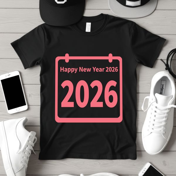 New year's theme silhouette with quotes and decorative elements in vector format for cutting machine designs.