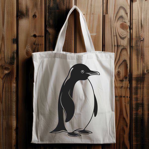 A digital representation of a penguin in a simple, iconic design.