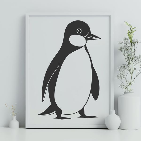 Vector illustration of a penguin in a simple design.
