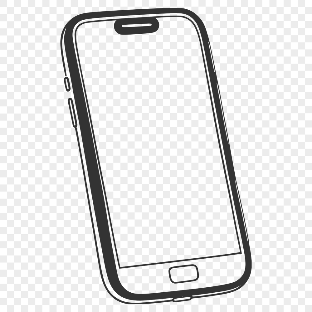 Sleek Phone Illustration A digital illustration of a smartphone with sleek design lines and minimal details.