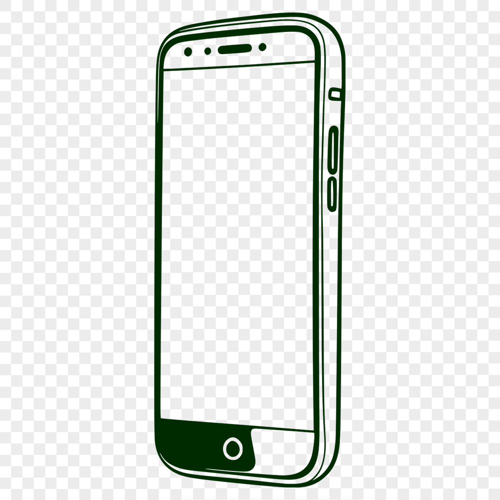 A high-resolution digital representation of a modern mobile phone, suitable for technology and design projects.