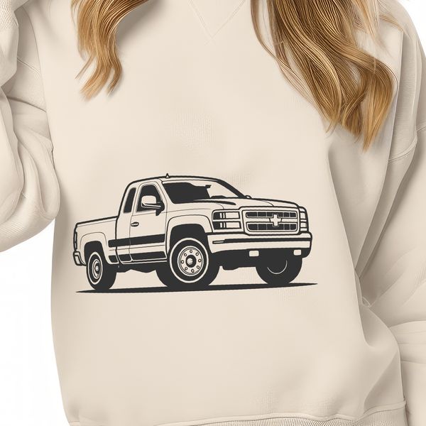 Digital Pickup Truck Illustration A digital illustration of a pickup truck for graphic design and cutting projects.