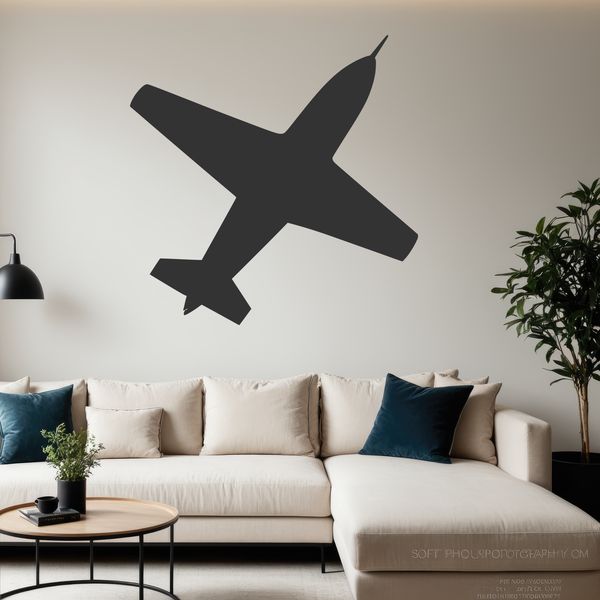 A simple vector illustration of a commercial airplane in flight.