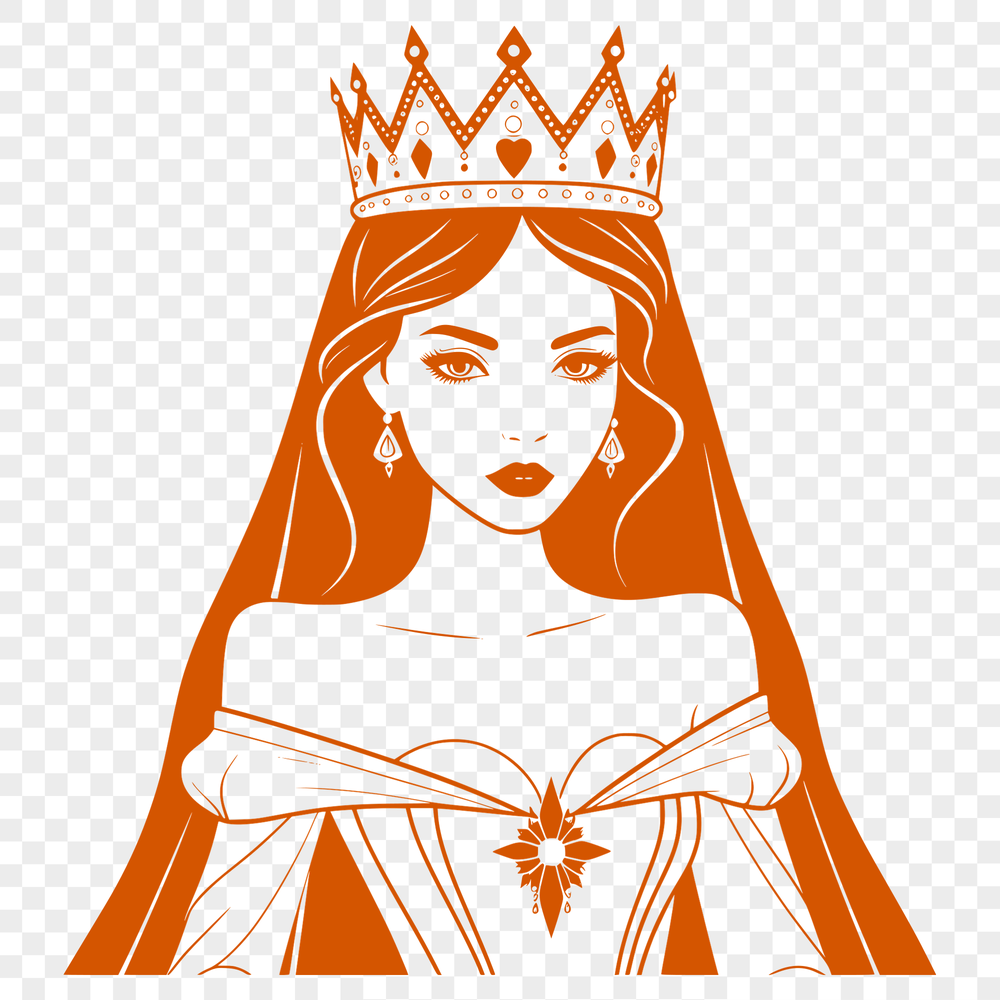 Princess SVG Graphic A stylized illustration of a female princess in a regal pose.