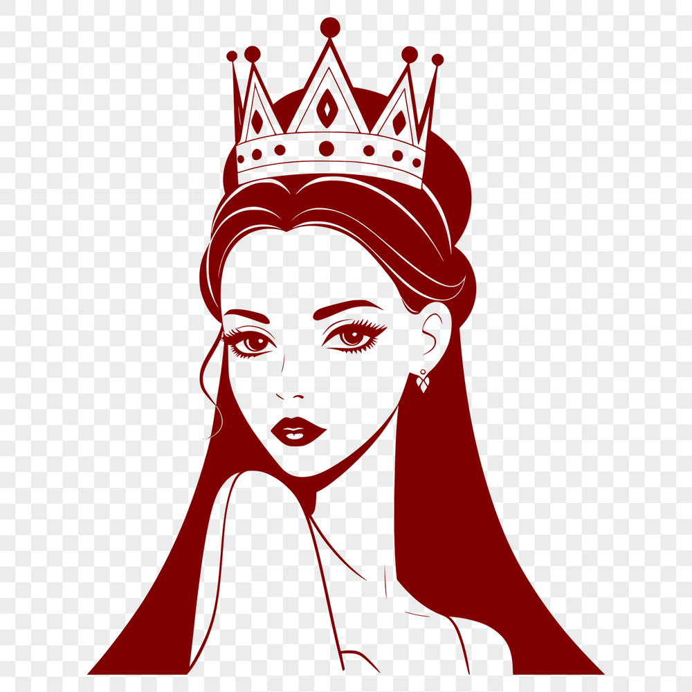 A royalty-themed illustration of a female princess character created as a vector graphic.