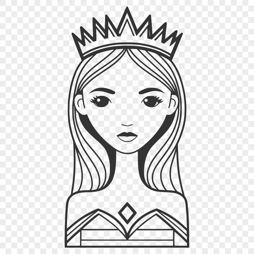 Female royalty illustration in vector format.