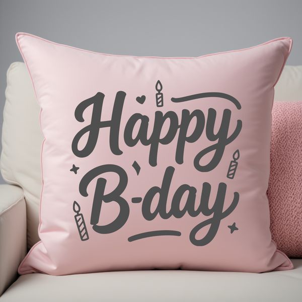 A vector graphic illustration featuring colorful birthday decorations and a happy greeting.